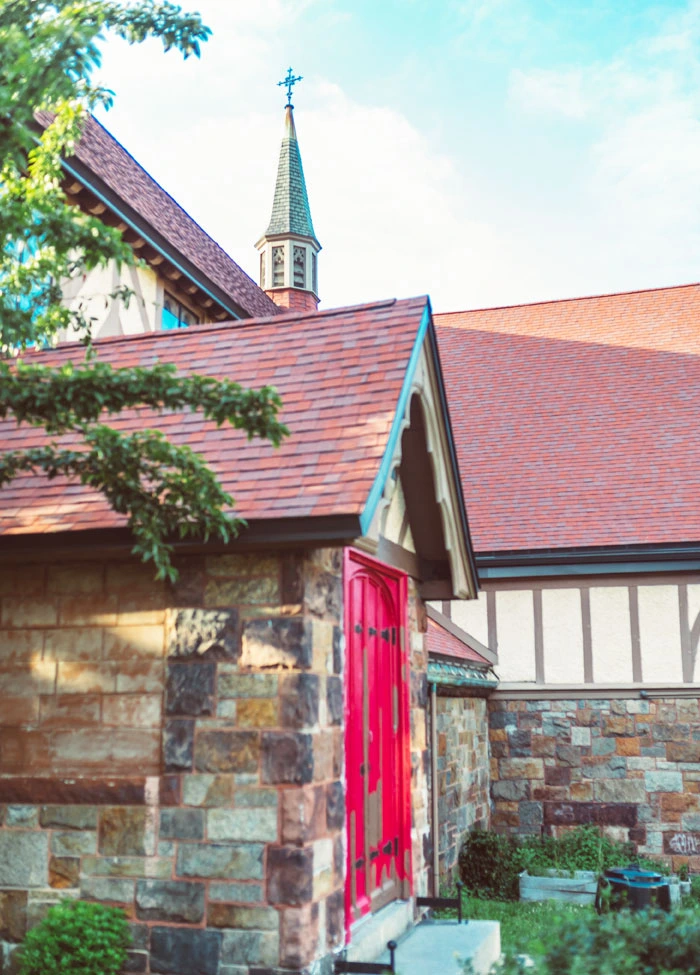 House with red roof